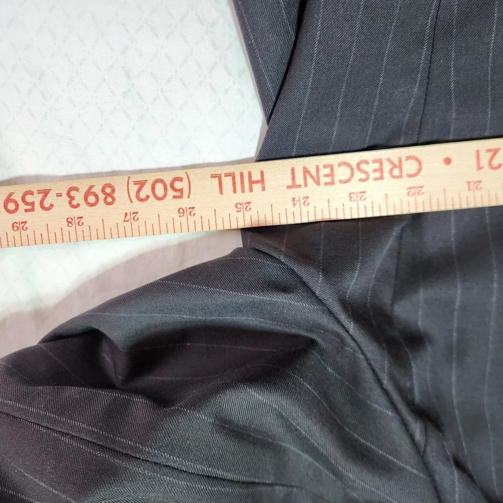 Ralph Lauren Blazer 42R Gray Pinstripe Wool Suit Jacket Mens Dillards 2 Button